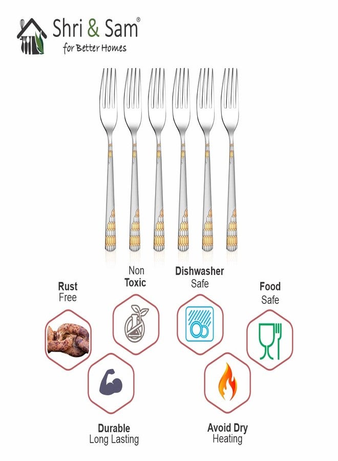 Shri & Sam Stainless Steel Lavish Desert Fork,6 Pieces - Image 5